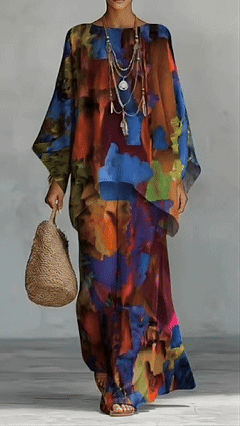 Artistic Abstract Graffiti Cotton-Linen Two-Piece Set - Nordfashionstorm - Women's Clothing, Fashion for You - Nordfashionstorm.com