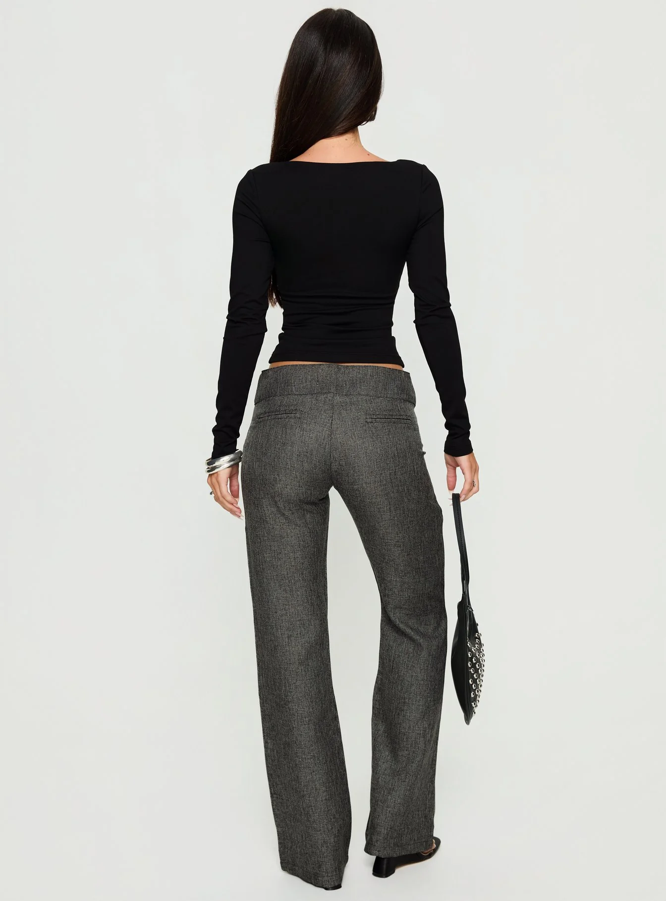 Karola Asymmetrical Buckle Pants Grey