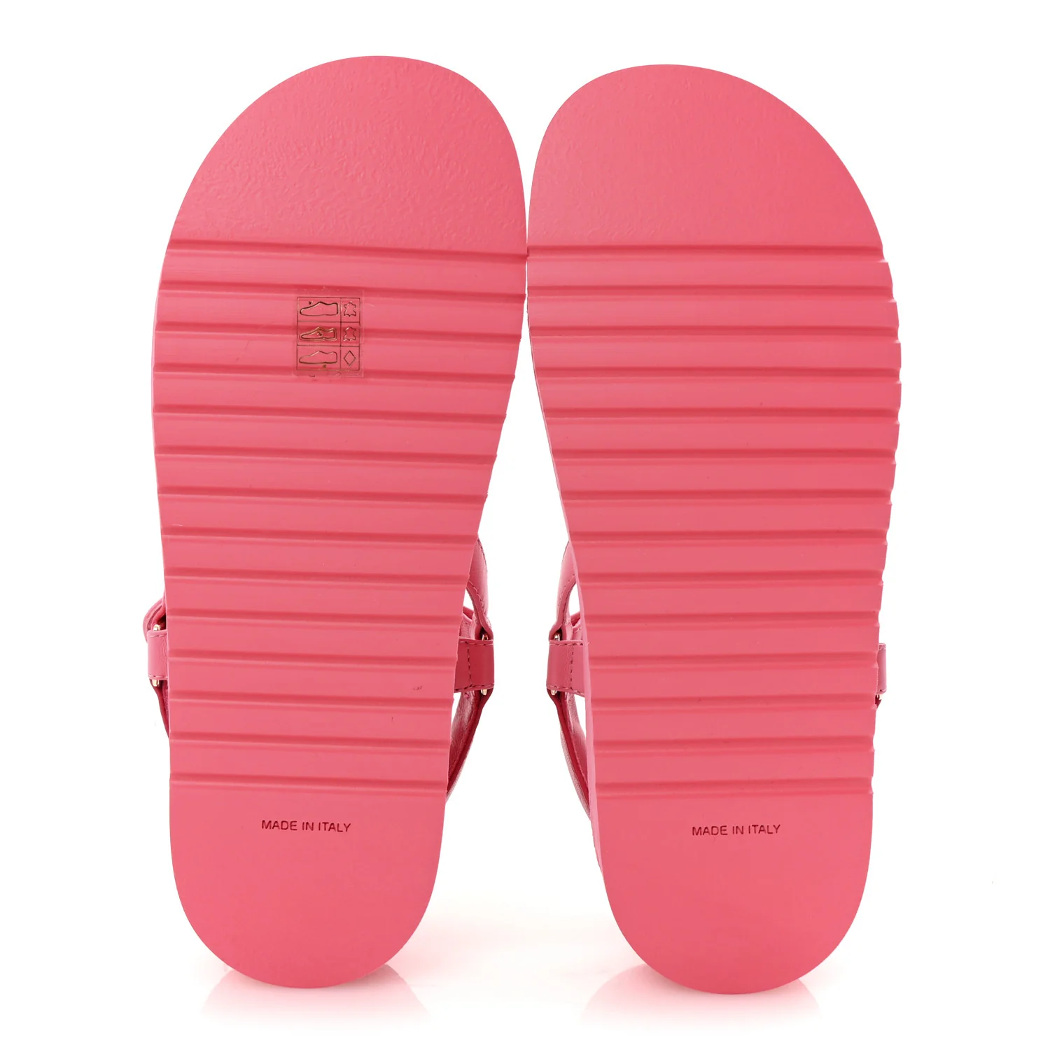 Lambskin Logo Platform Sandals 39 Pink Red - Top Club