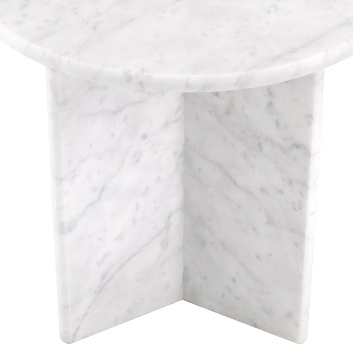 Luxury side table white Ø 45 x H. 45 cm - Round side table made of high-quality Carrara marble - Luxury marble furniture