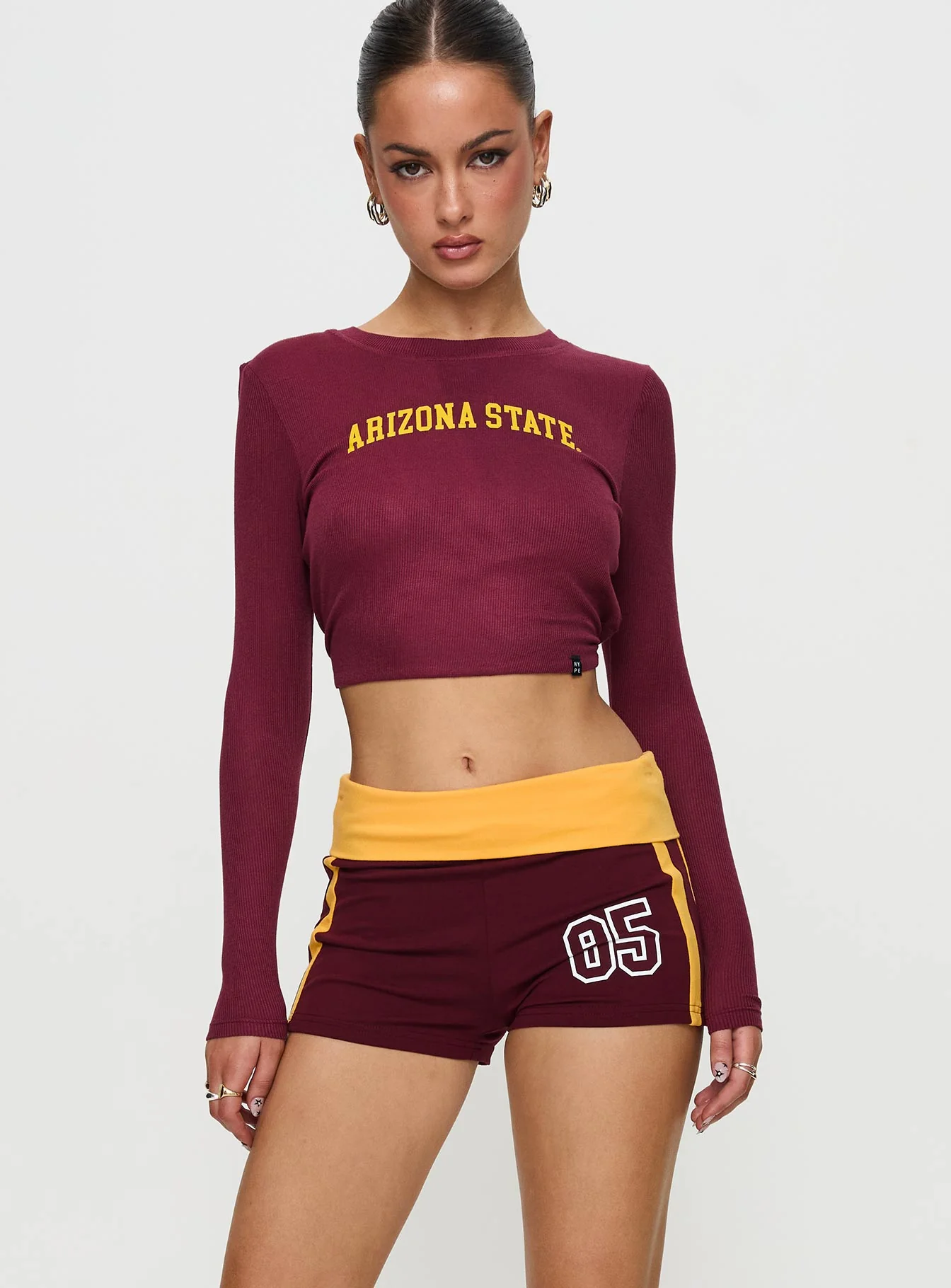 ASU Foldover Shorts Maroon