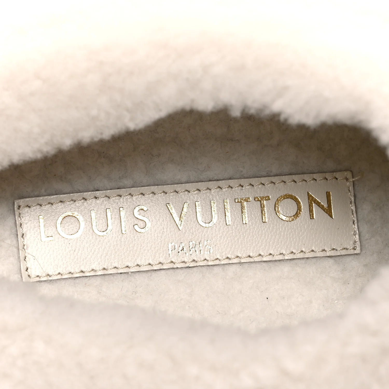 Suede Calfskin Shearling Monogram Debossed Cortina Closed Mule 38 Light Beige - Top Club