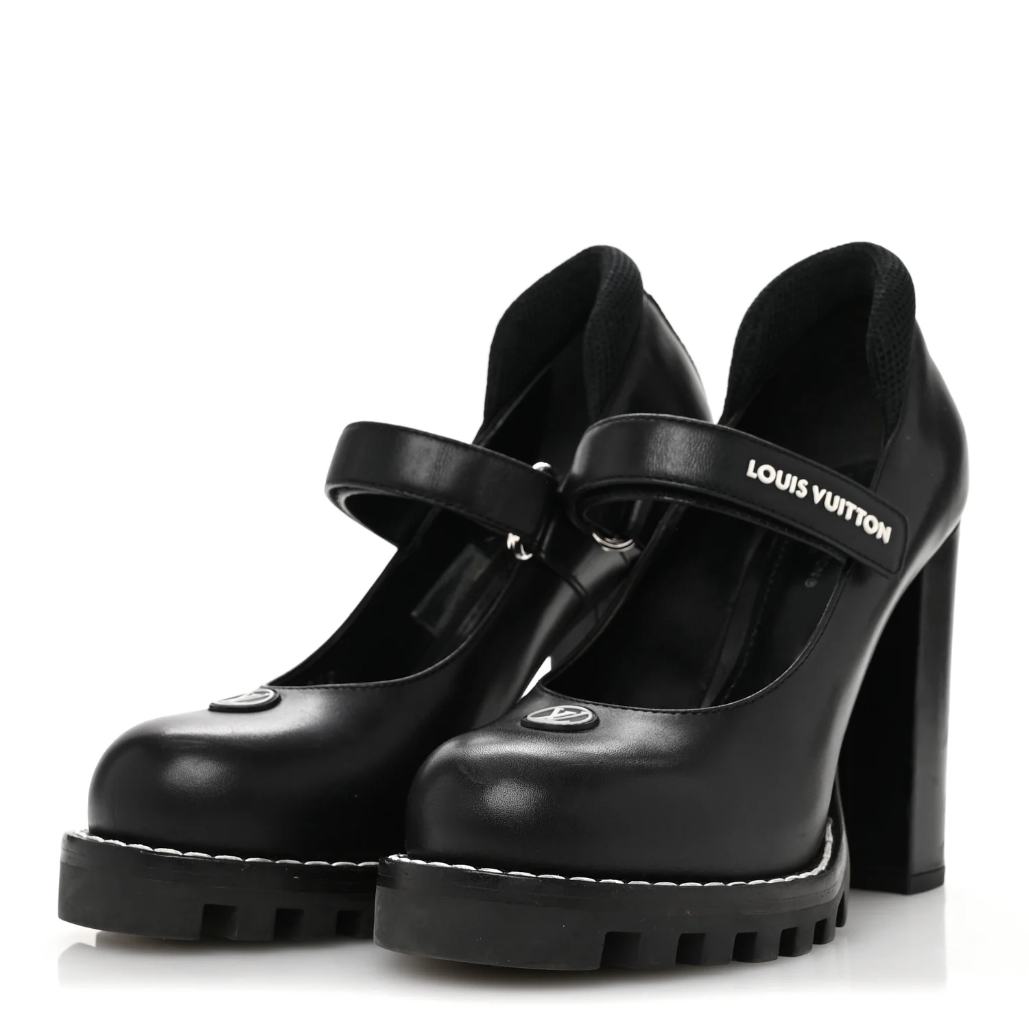 Calfskin Star Trail Ankle Pumps 37 Black - Top Club