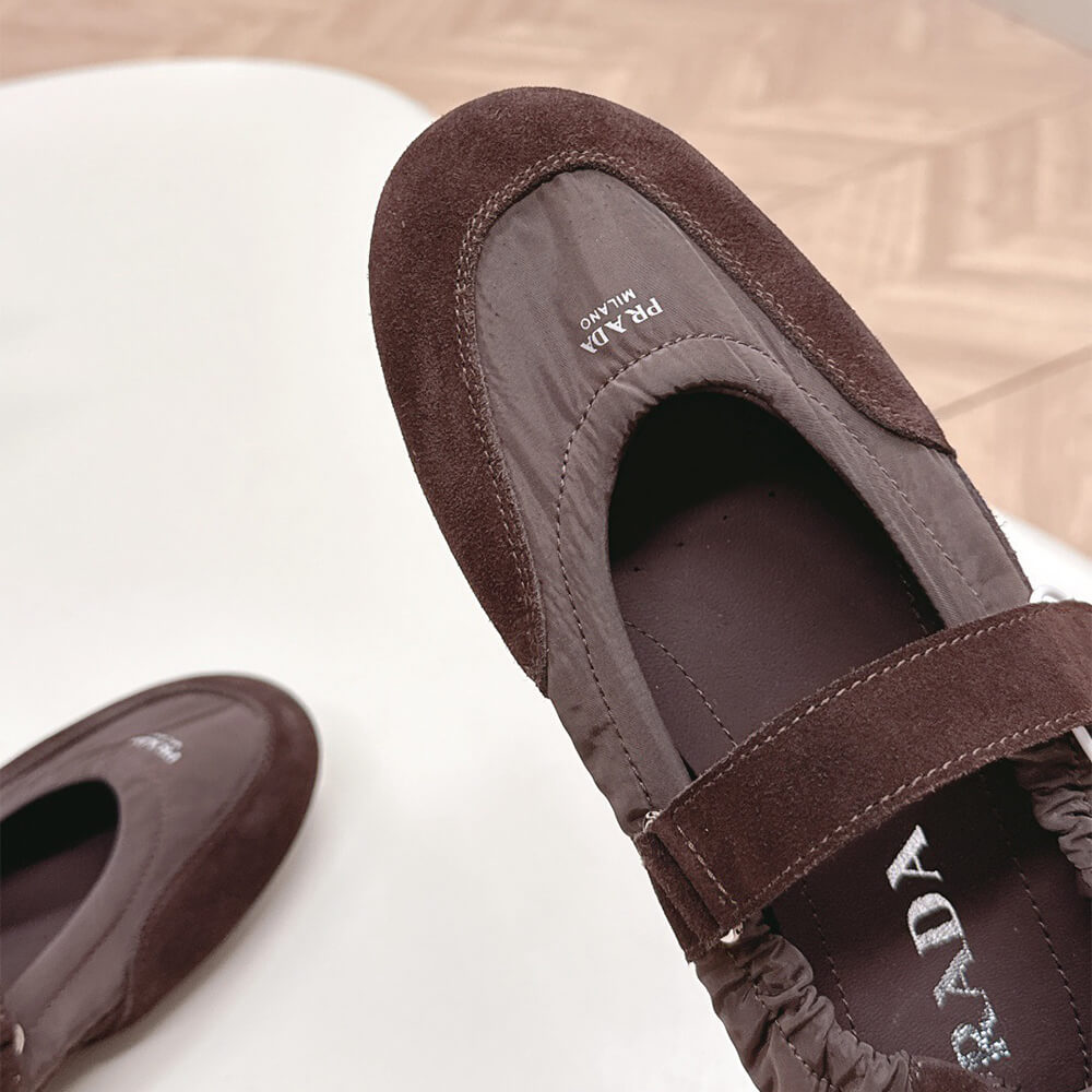 PRADA Re-Nylon and suede ballet flats - Top Club