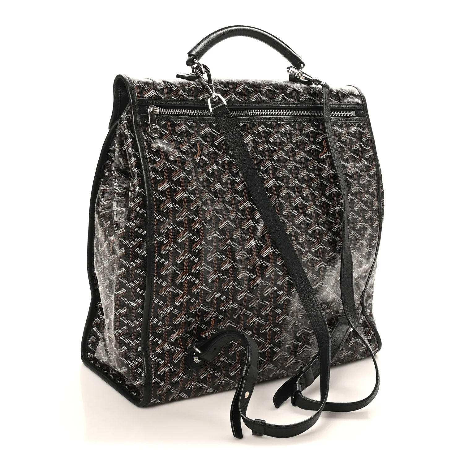 Goyardine Saint Leger Soft Briefcase Backpack Black - Top Club