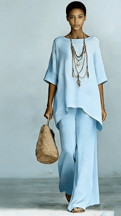 Plus Size Friendly Women's Elegant & Simple Loose-Fit Solid-Color Top and Wide-Leg Pants Set - Nordfashionstorm - Women's Clothing, Fashion for You - Nordfashionstorm.com