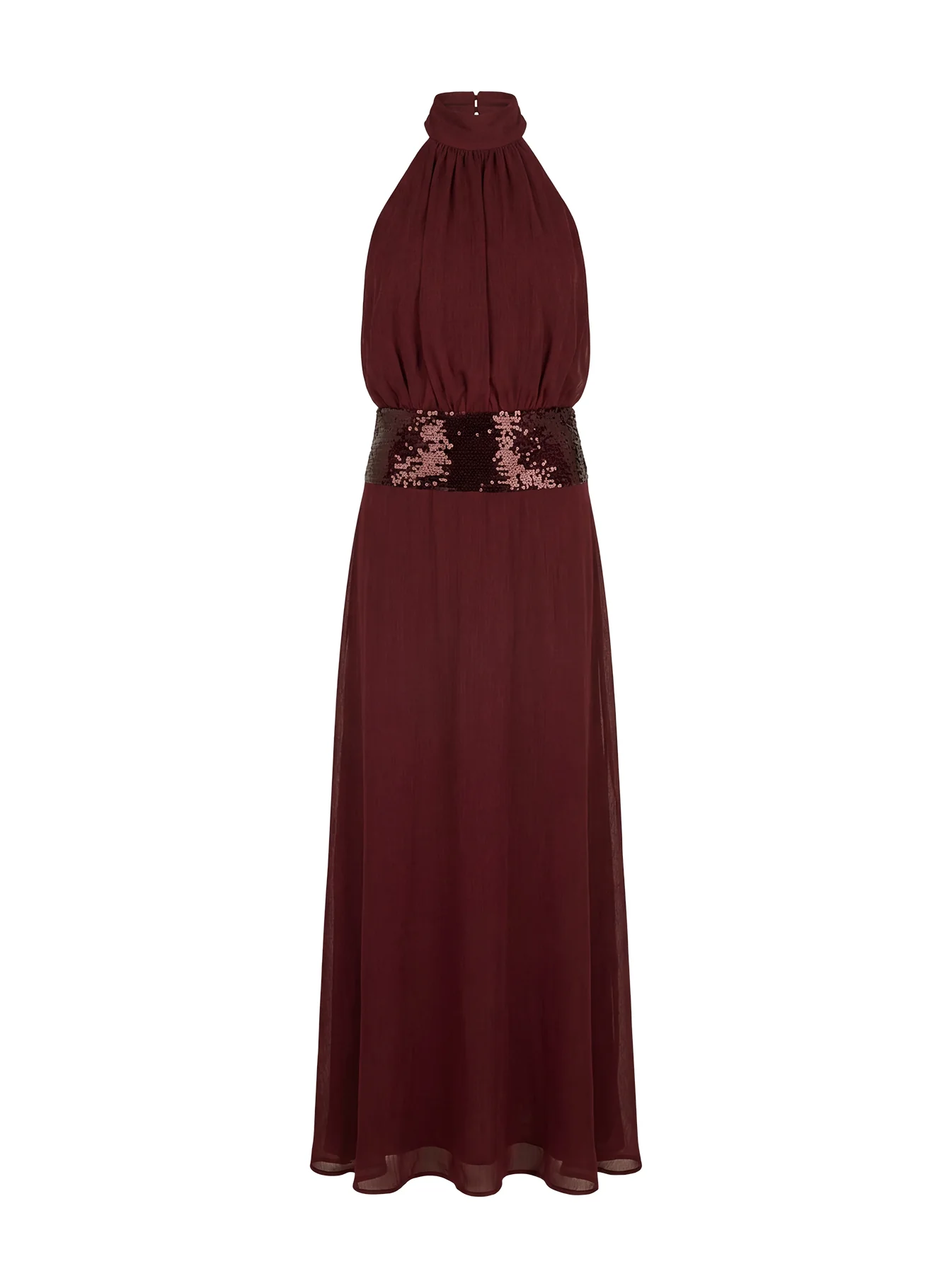 Darwinn Drop Waist Sequin Detail Maxi Dress Burgundy