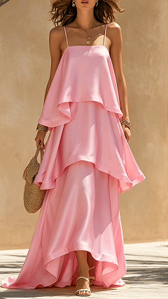 Women's Cotton-Blend Tiered Cami Maxi Dress - Nordfashionstorm - Women's Clothing, Fashion for You - Nordfashionstorm.com