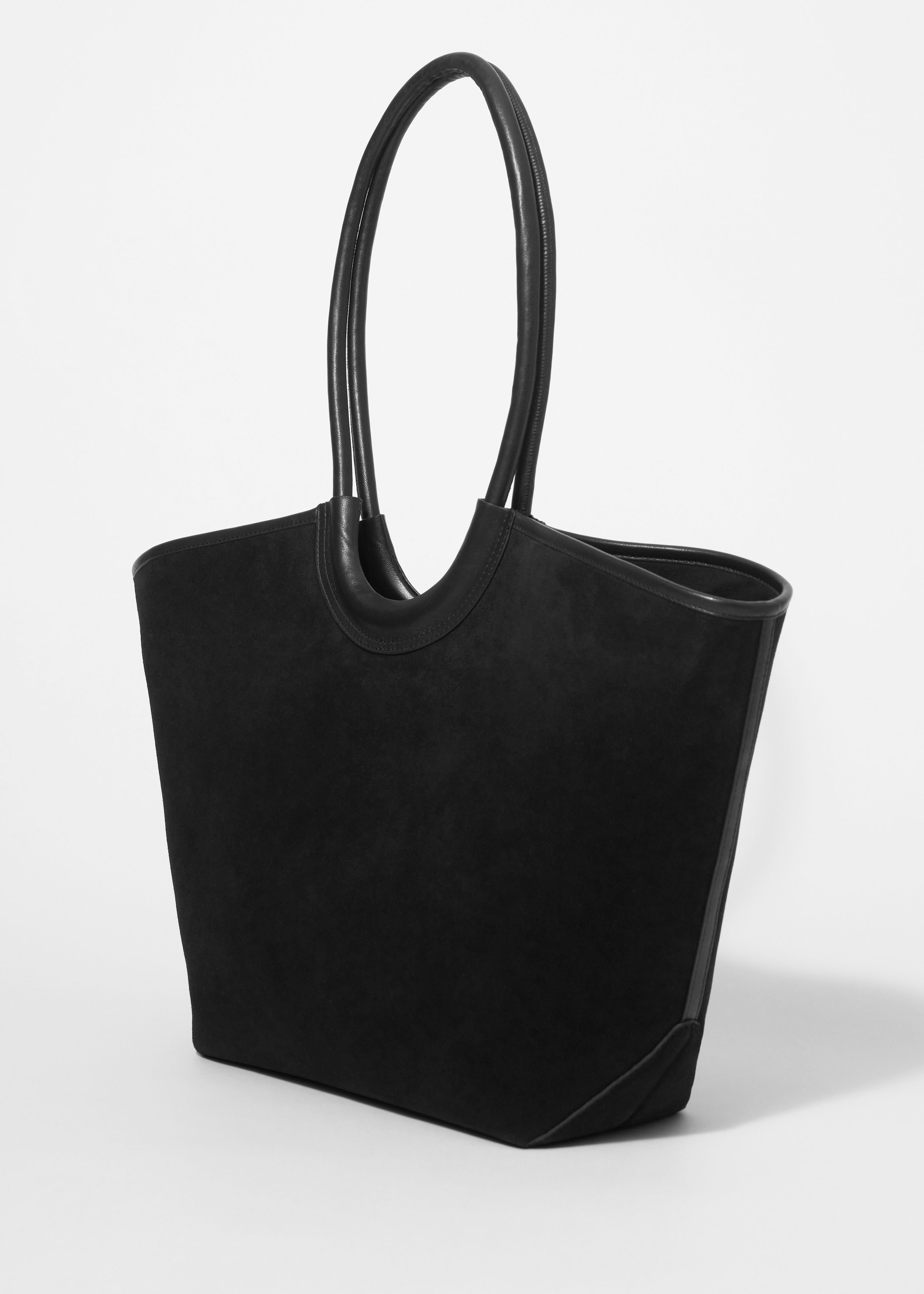 & Other Stories LEATHER-TRIMMED SUEDE TOTE BAG