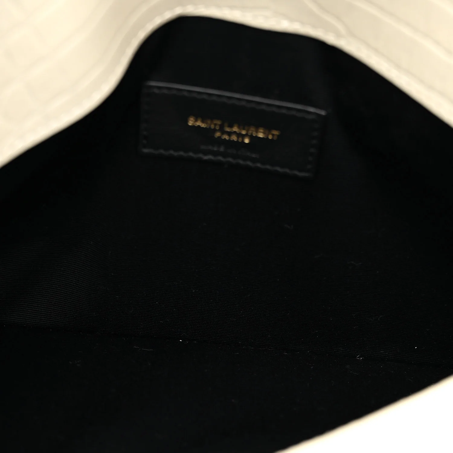 Calfskin Crocodile Embossed Uptown Monogram Pouch Crema Soft - Top Club
