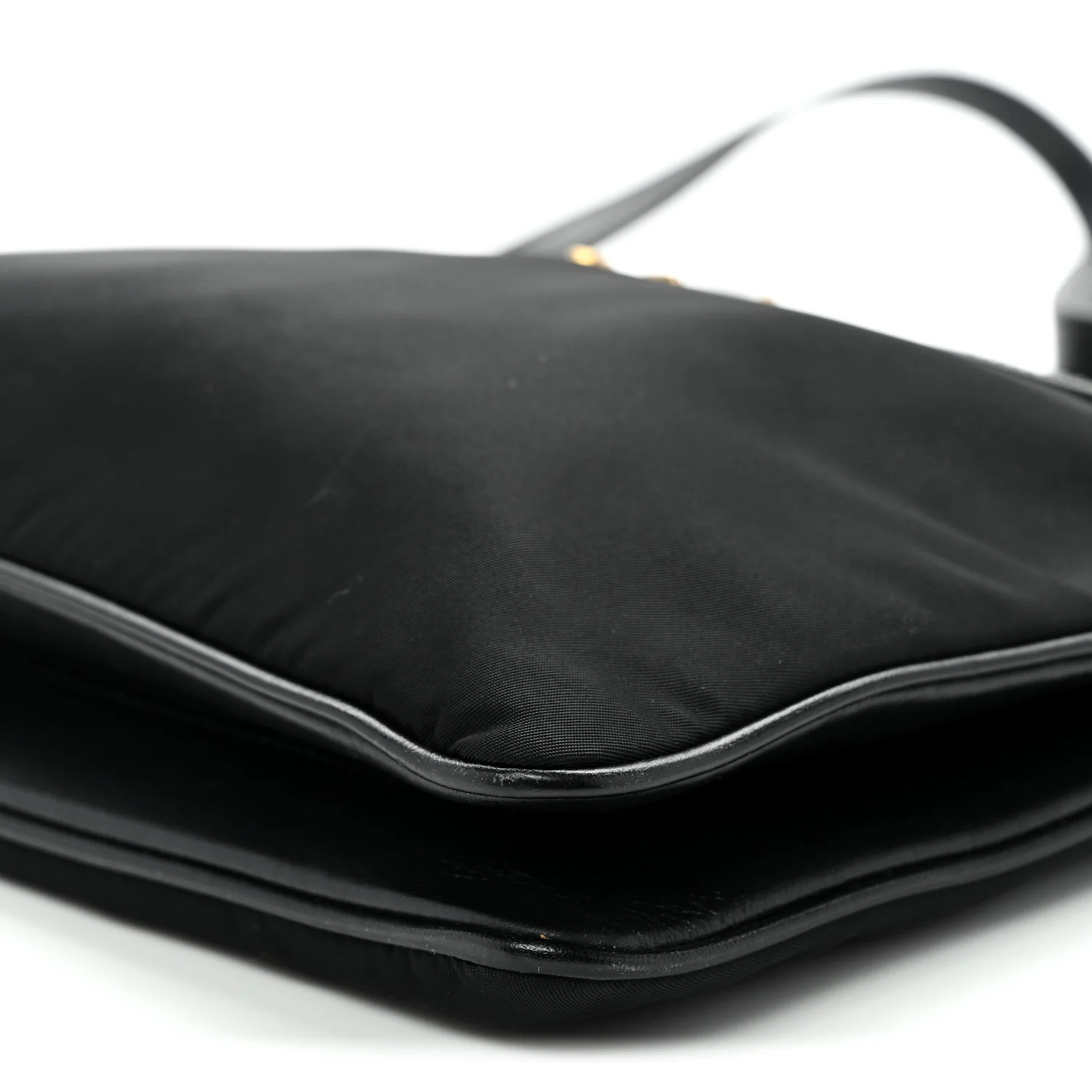 Tessuto Nylon Soft Calf Double Zip Crossbody Bag Black - Top Club