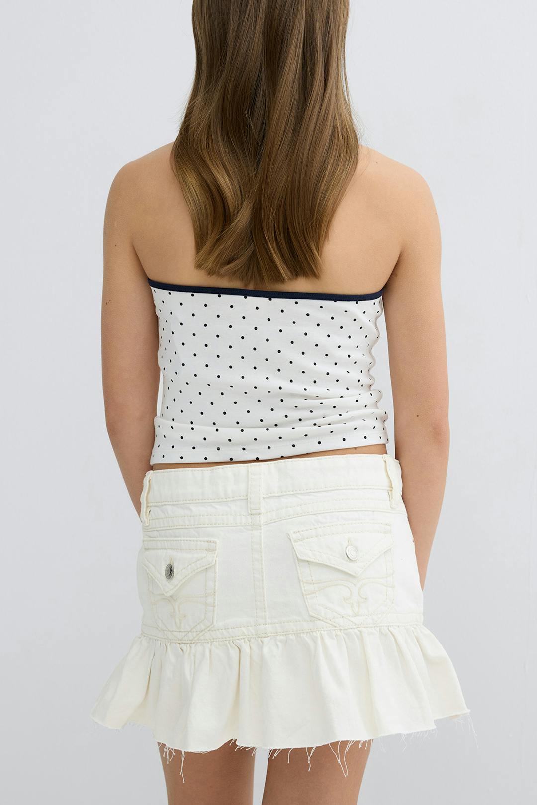 Gina Tricot y jeanova frill denim skirt