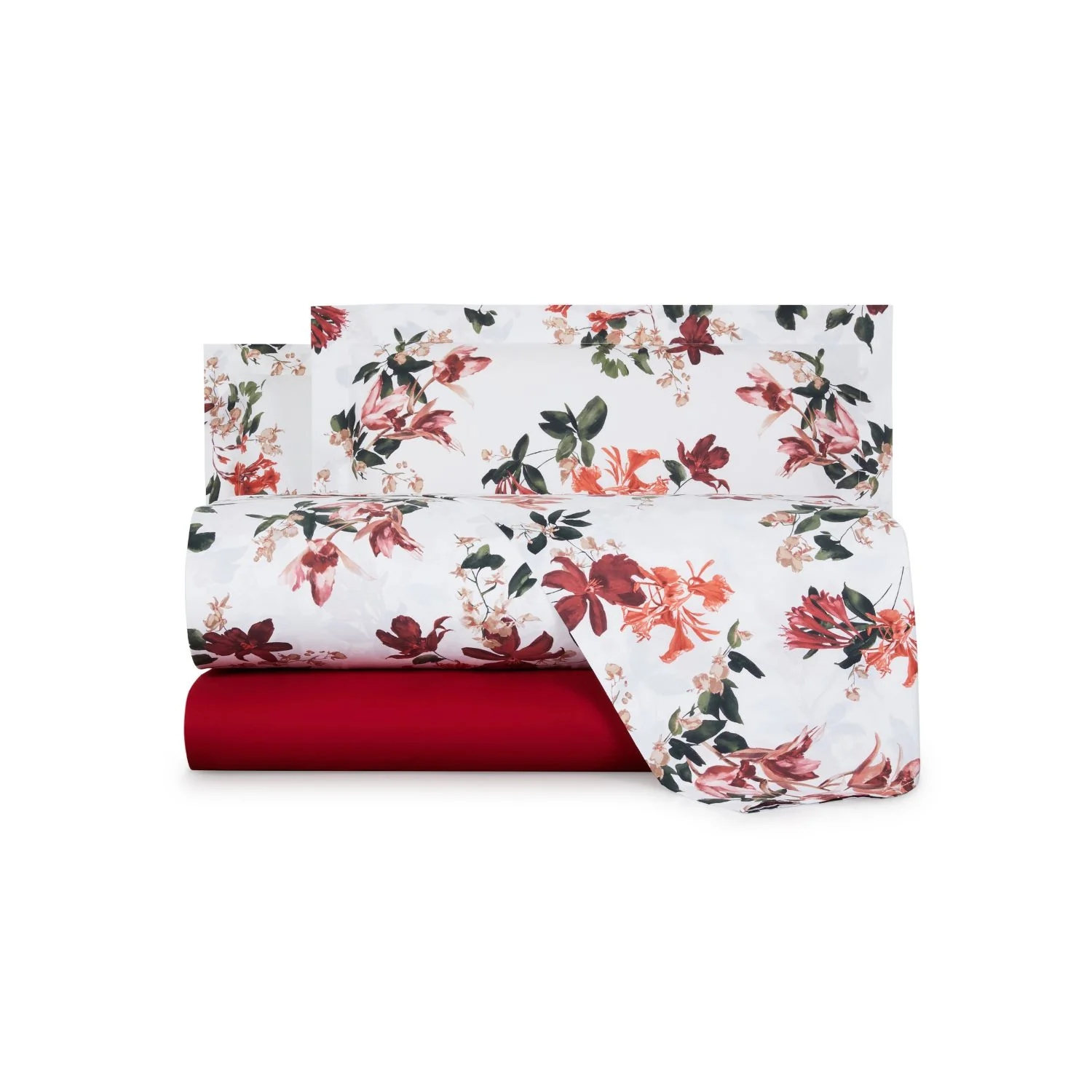 Completo Lenzuola In Percalle Wild Orchid Matrimoniale