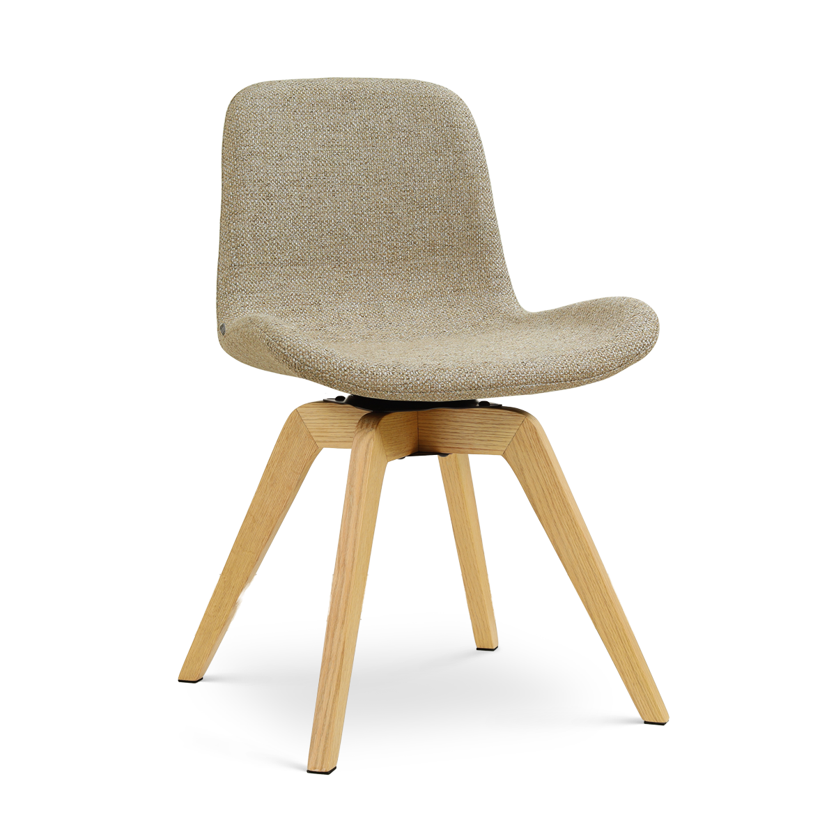 Eetkamerstoel Noor-Fé houten poot taupe melange