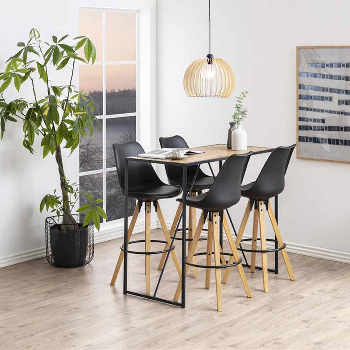 Industriële bartafel Vic Zwart