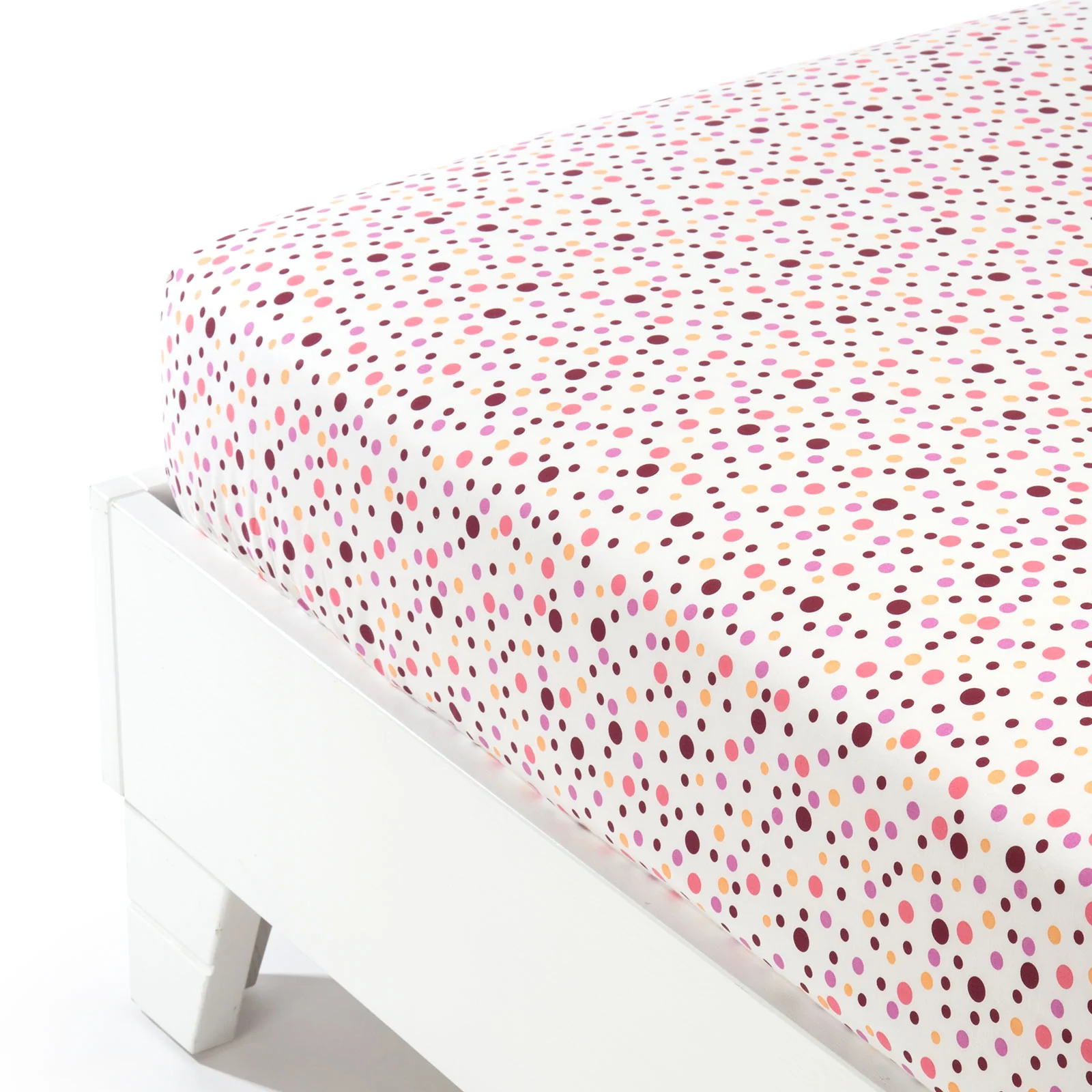 Lower cotton sheet single polka dot coral caleffi