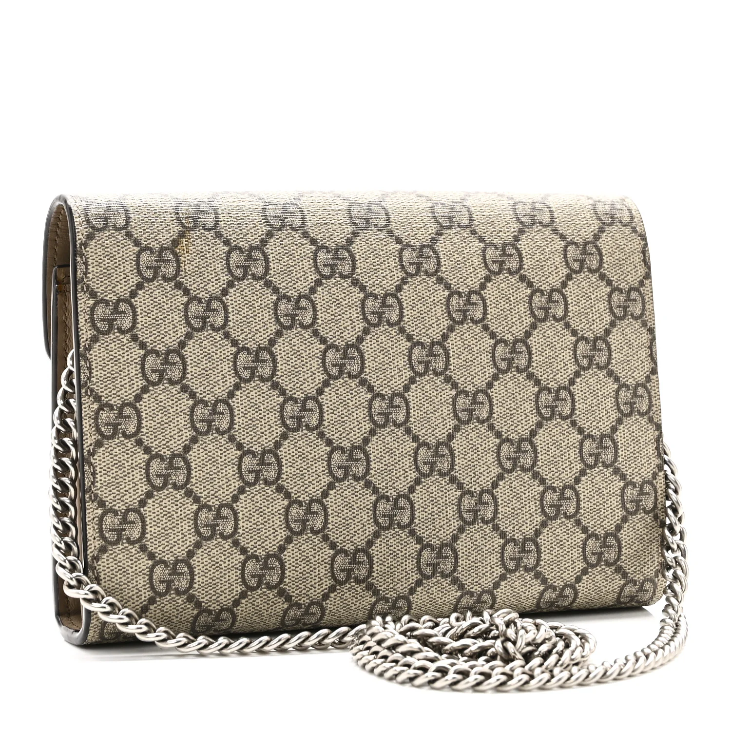 GG Supreme Monogram Mini Dionysus Chain Wallet Beige Taupe - Top Club