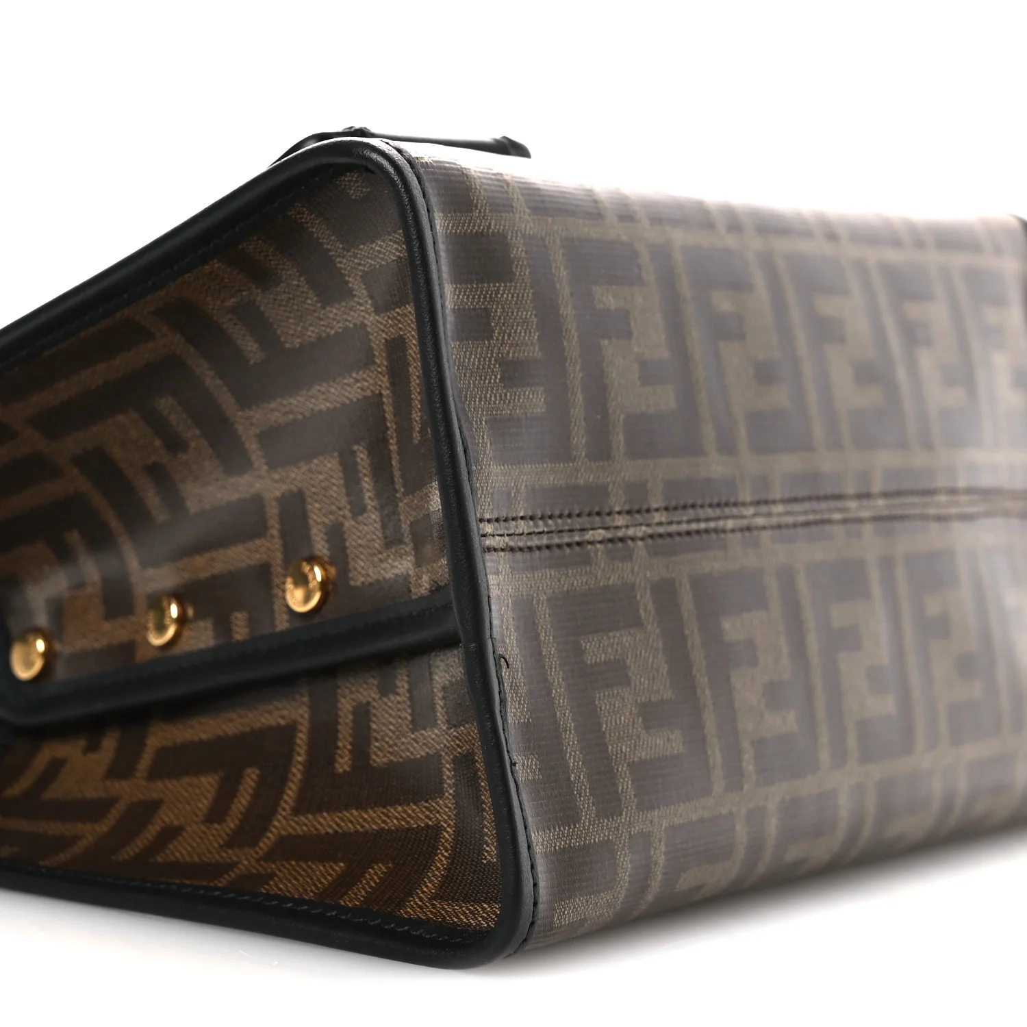 Glazed Fabric Vitello Century FF 1974 Stamp Patch Mini Peekaboo Defender Cover Mogano Panna Black - Top Club