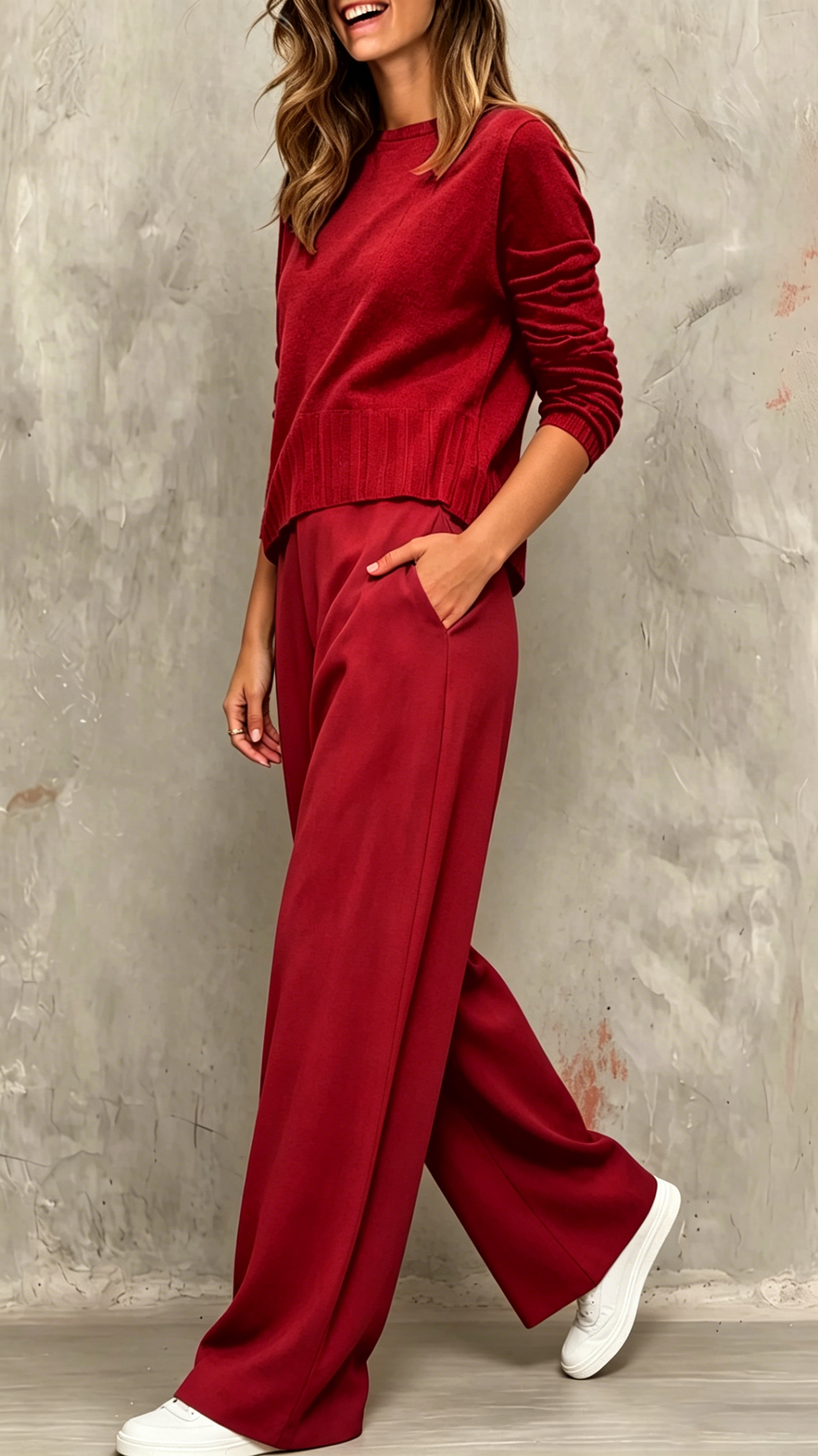 Women's Knitted Wide-Leg Pants Two-Piece Set - Nordfashionstorm - Women's Clothing, Fashion for You - Nordfashionstorm.com