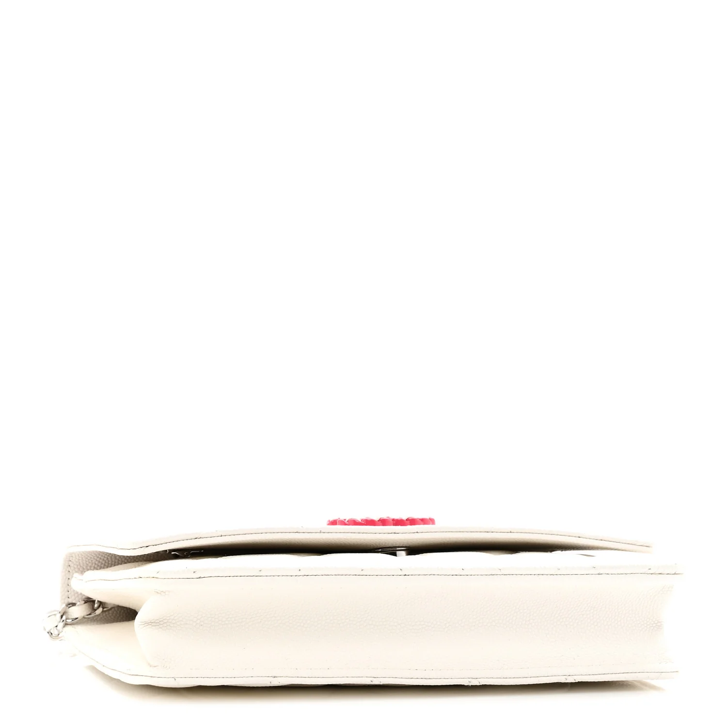 Caviar Quilted Chanel 19 Wallet On Chain WOC White Pink - Top Club