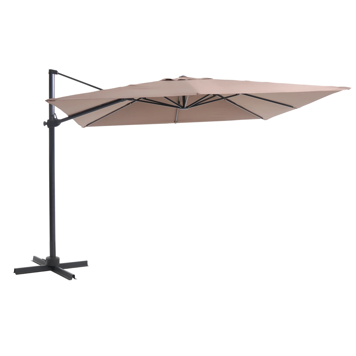 OBI Outdoor Living Ombrellone da giardino a palo decentrato 300x300 cm moka