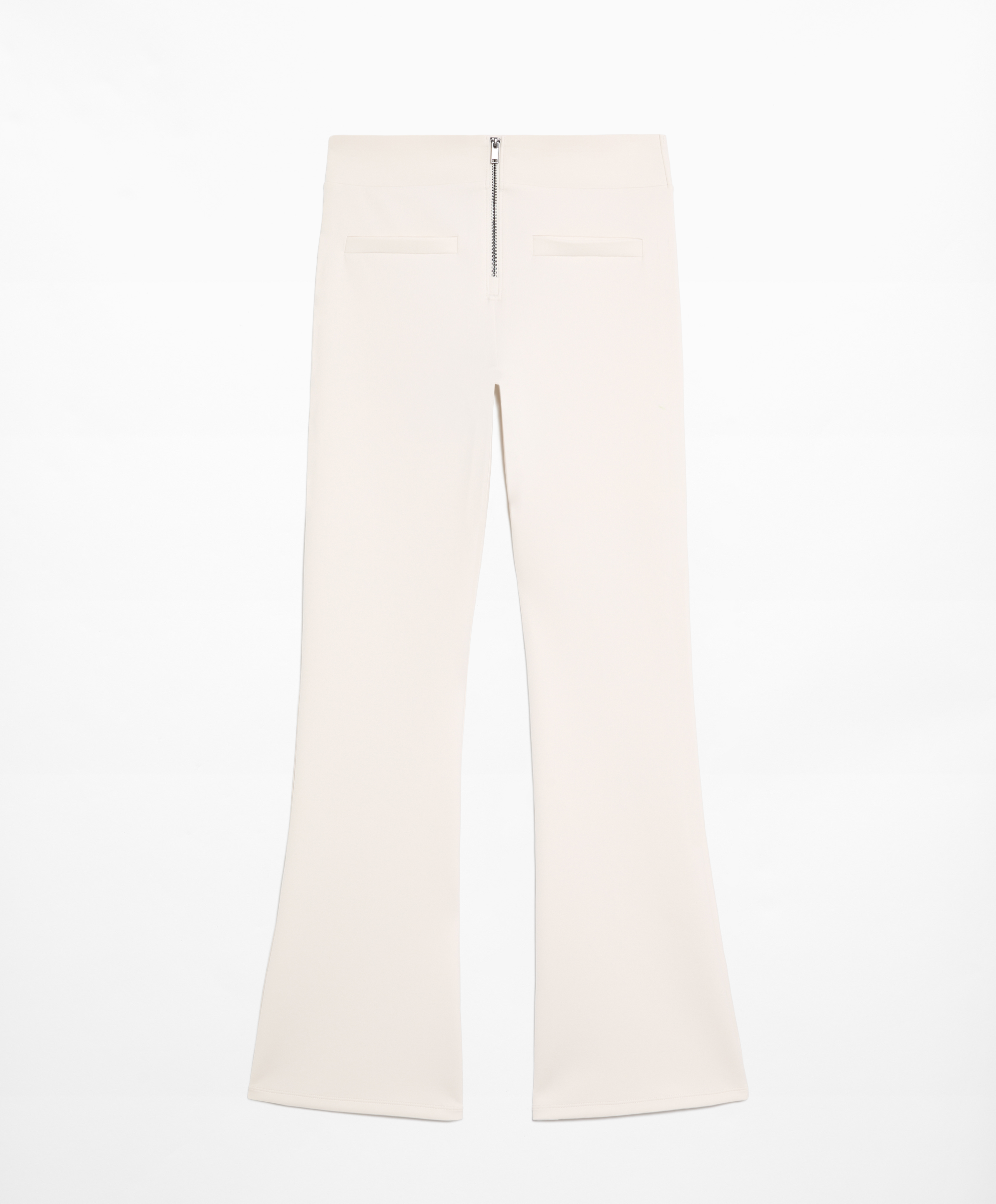 OYSHO Neoprene-effect low-rise flare trousers