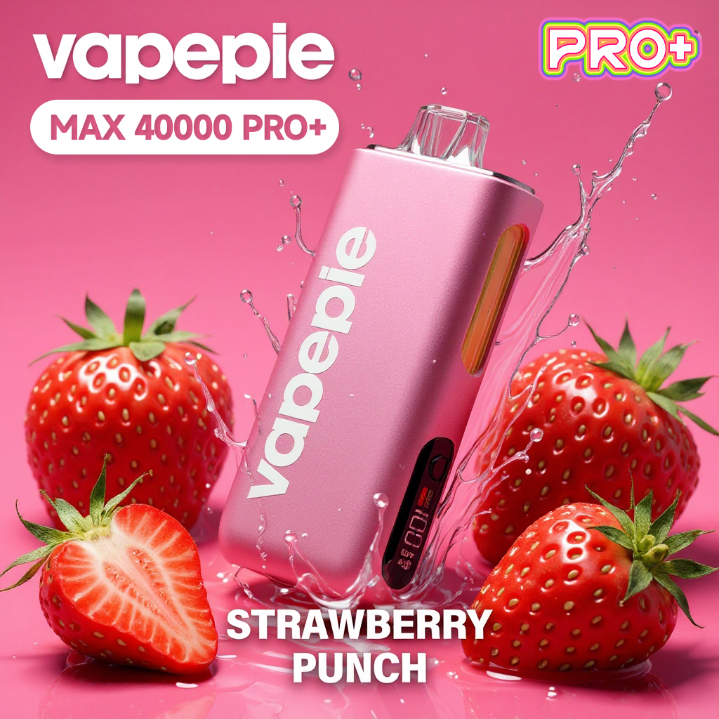 Jahodový punč - ✨VAPEPIE MAX 40 000 Potahů PRO+