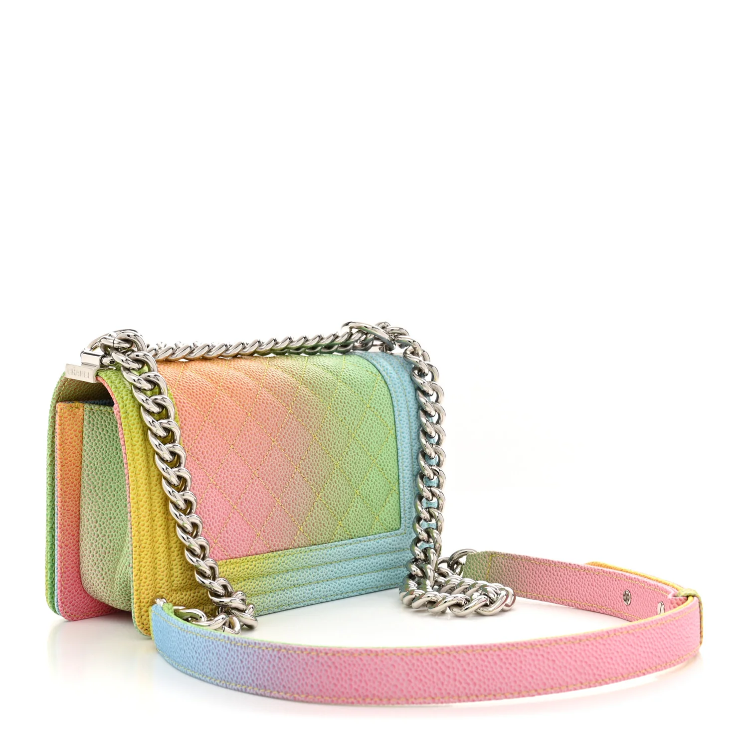 Caviar Quilted Small Cuba Rainbow Boy Flap  Multicolor - Top Club