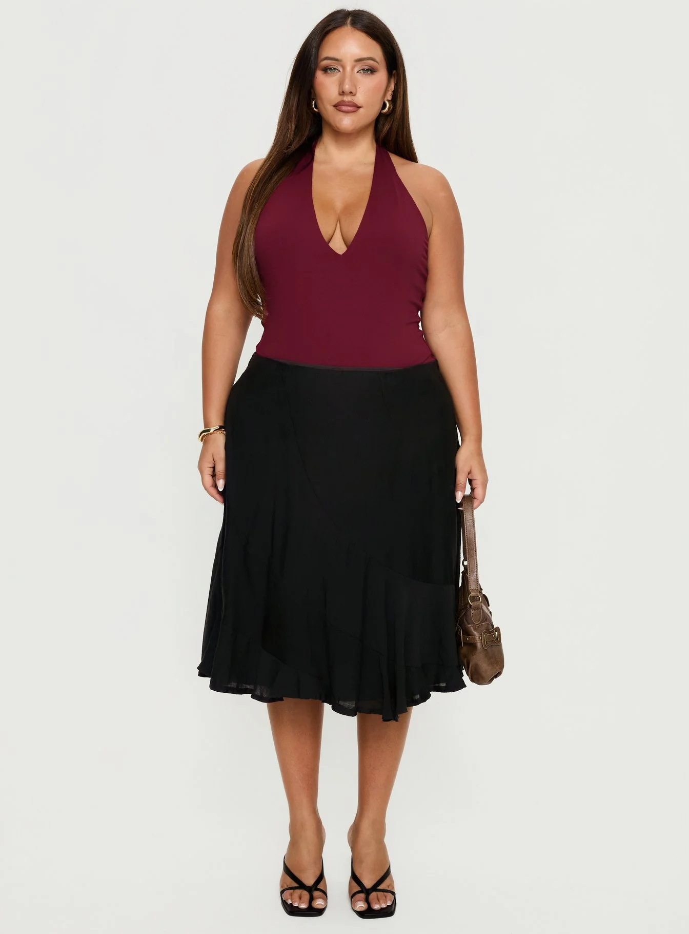 With Kindness Midi Skirt Black Curve