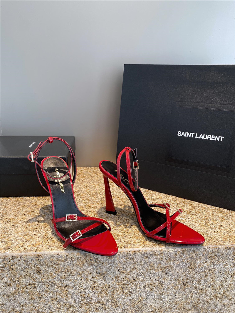 YSL new rhinestone buckle high-heeled sandals - Sneaker Replica Workshop