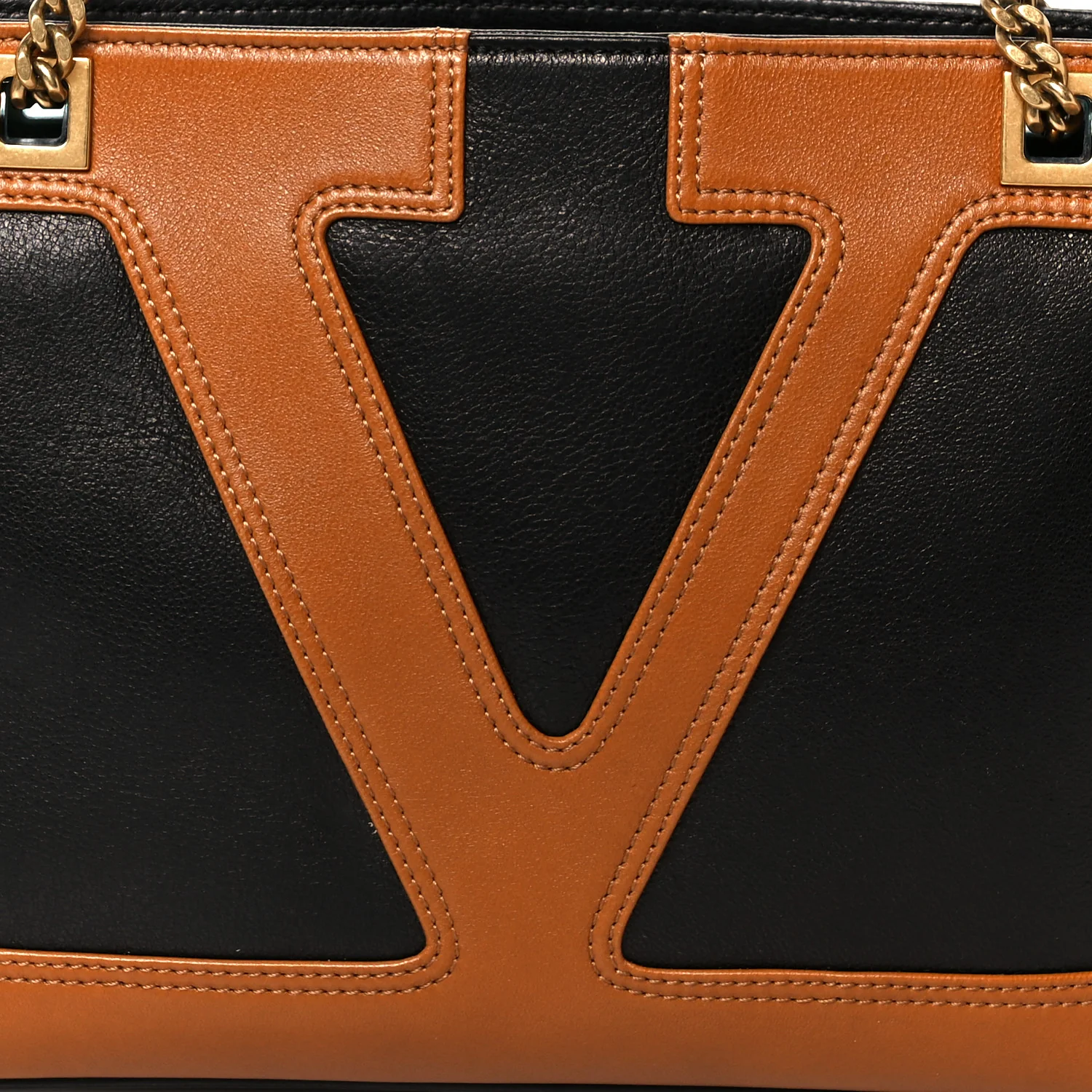 Nappa Small Viva Superstar Shopping Tote Black Brown - Top Club