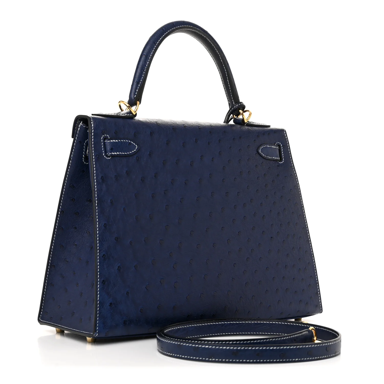 Ostrich Horseshoe Kelly Sellier 28 Bleu Iris - Top Club