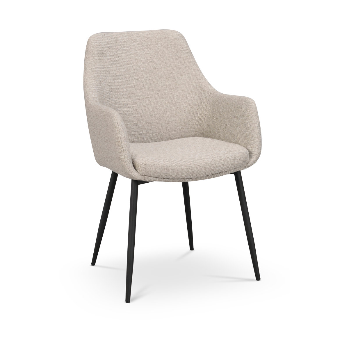 Eetkamerstoel Reily beige zwart onderstel - set van 2