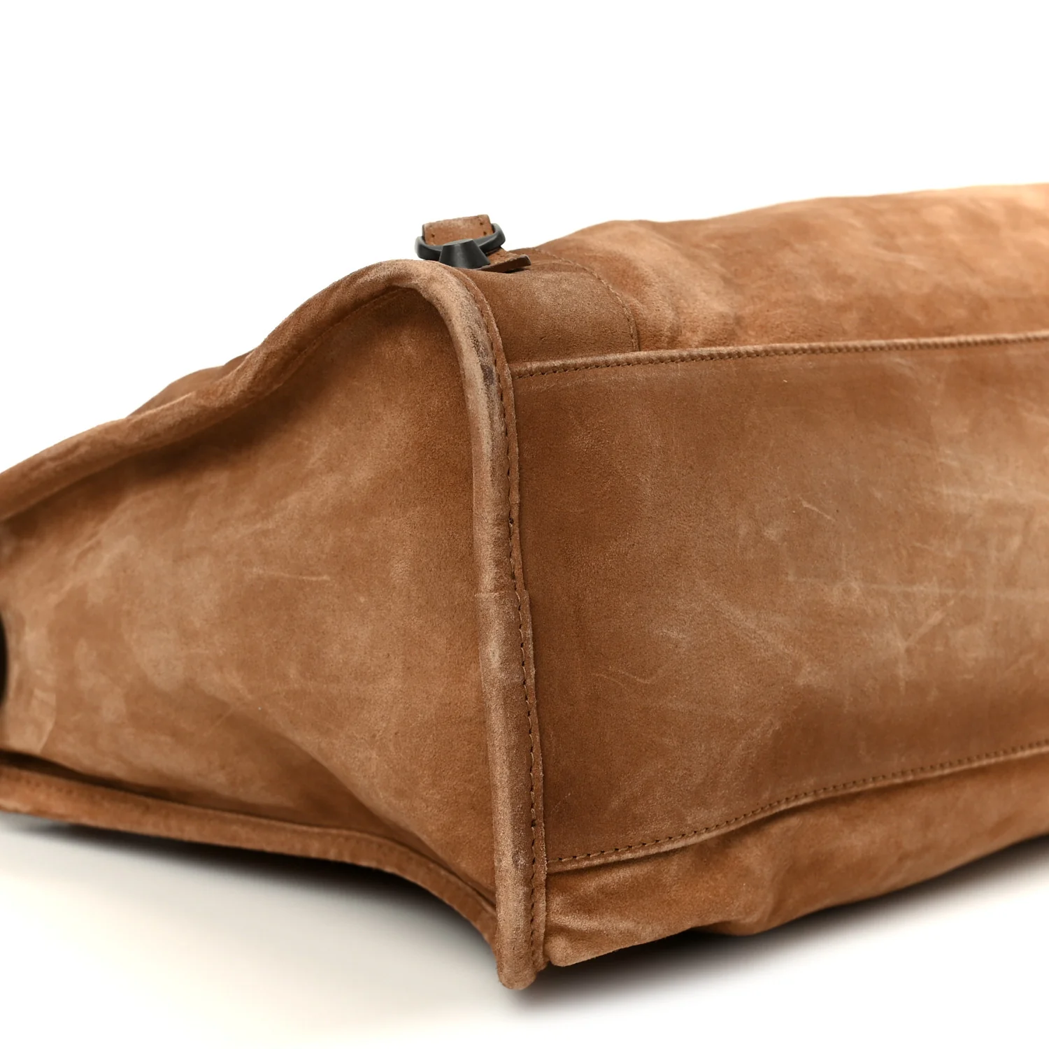Waxed Suede Calfskin Classic Hardware Medium Le City Camel - Top Club