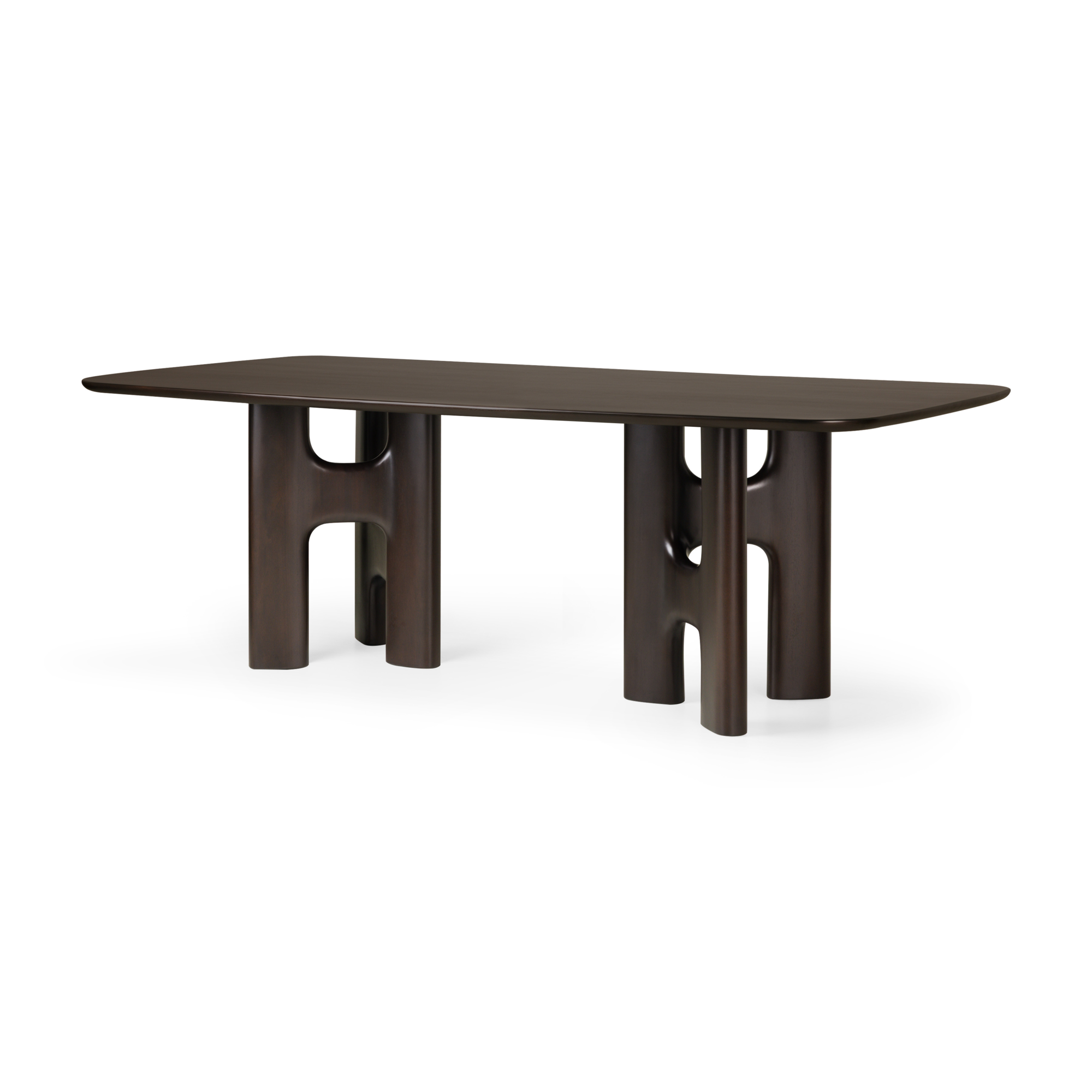Eettafel Flow 220x110 cm mahonie rose brown