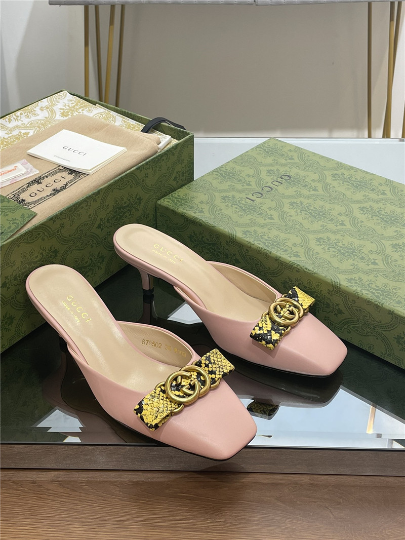 gucci early autumn cat heel Muller slippers - Sneaker Replica Workshop