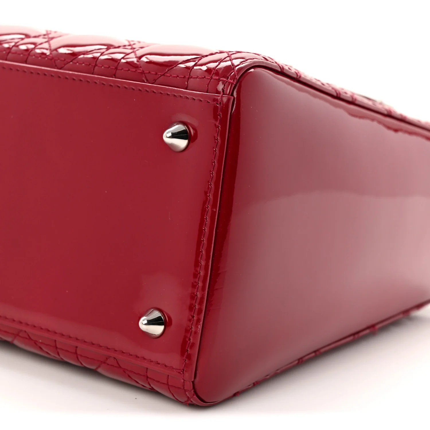 Patent Cannage Medium Lady Dior Red - Top Club
