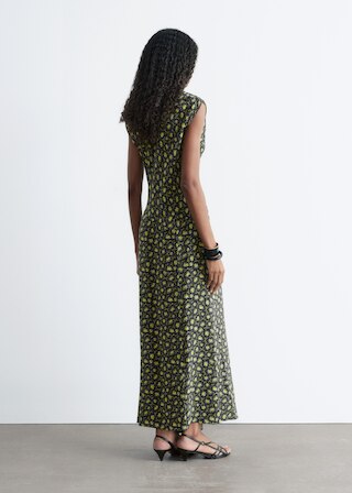 & Other Stories V-NECK SILK MAXI DRESS