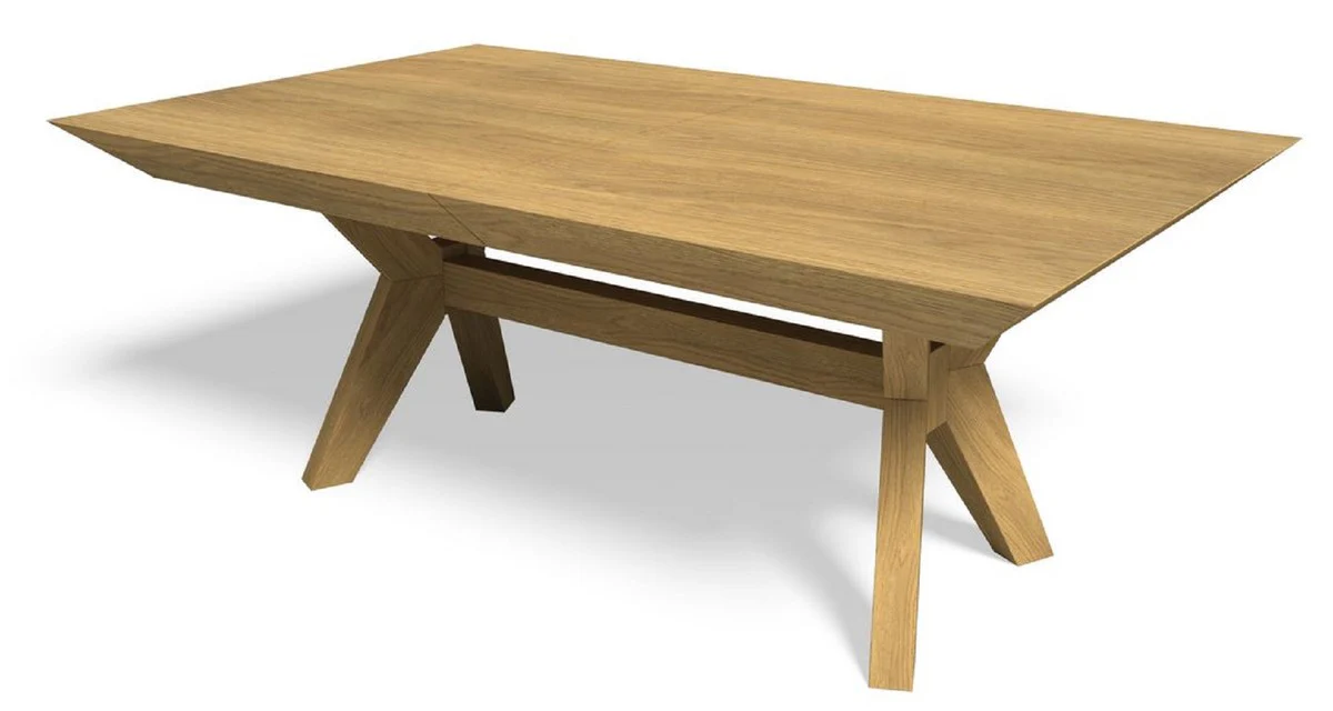 Luxury dining table natural colors 190-382 x 110 x H. 77 cm - Extendable solid wood kitchen table - Dining room furniture - Solid wood furniture - Luxury furniture