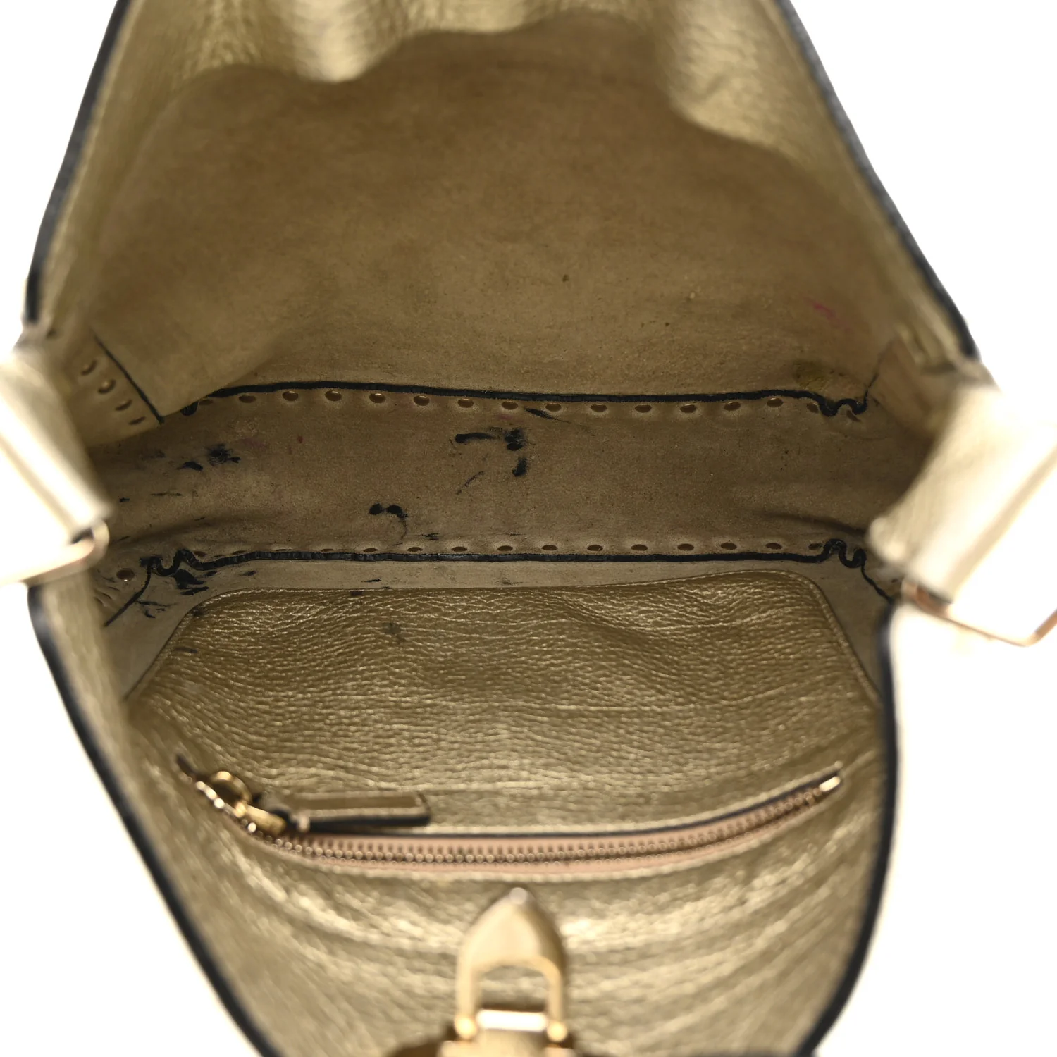 Metallic Pebbled Calfskin Small Rockstud Flip-Lock Messenger Bag Platino - Top Club