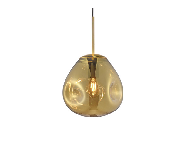 Pendant Lamp Blown glass brass small