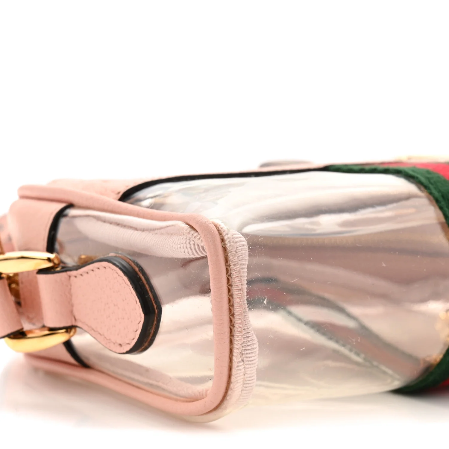 Vinyl Web Mini Ophidia Transparent Shoulder Bag Perfect Pink - Top Club