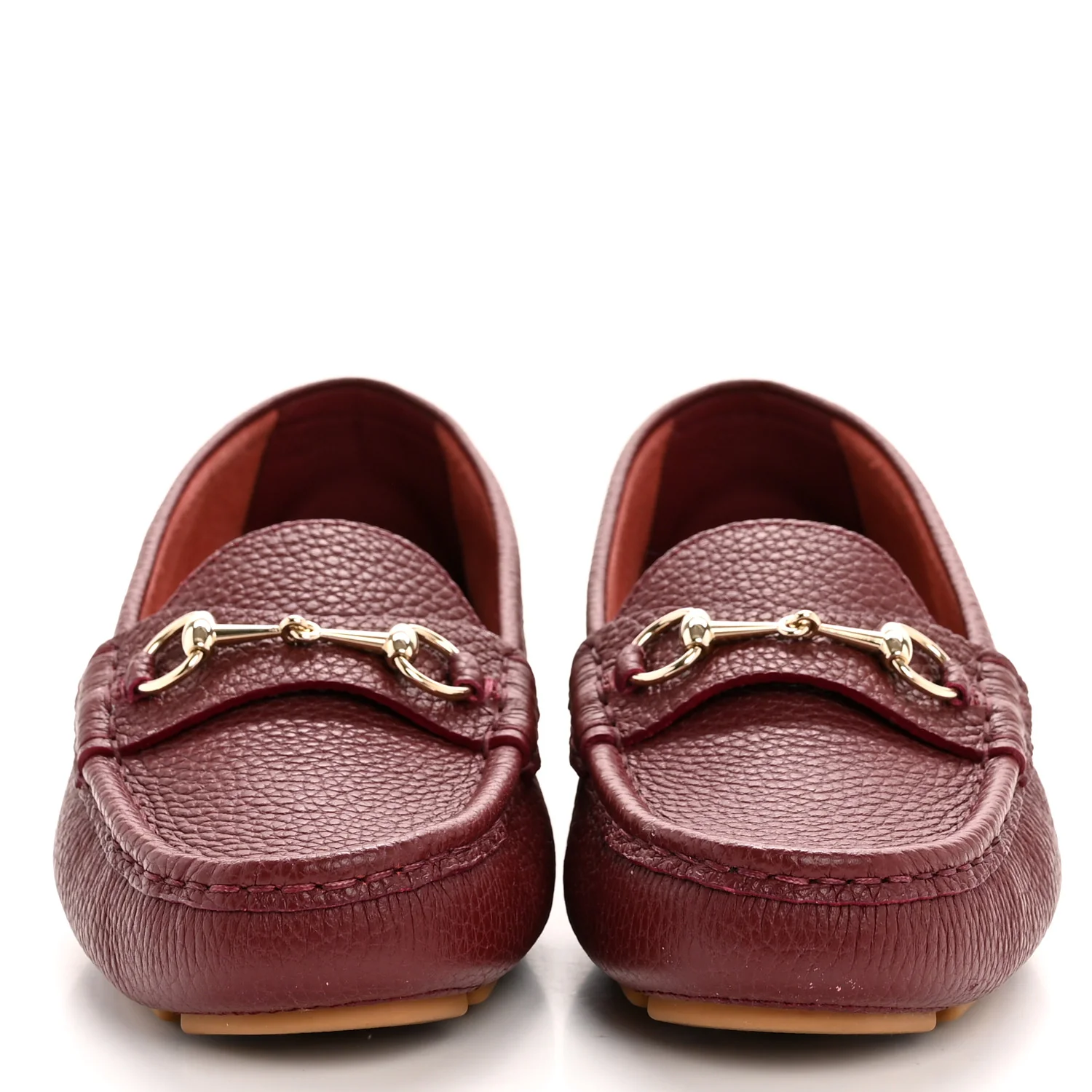 Soft Clove Calfskin Womens Horsebit Driver Loafers 40 Rosso Ancora - Top Club