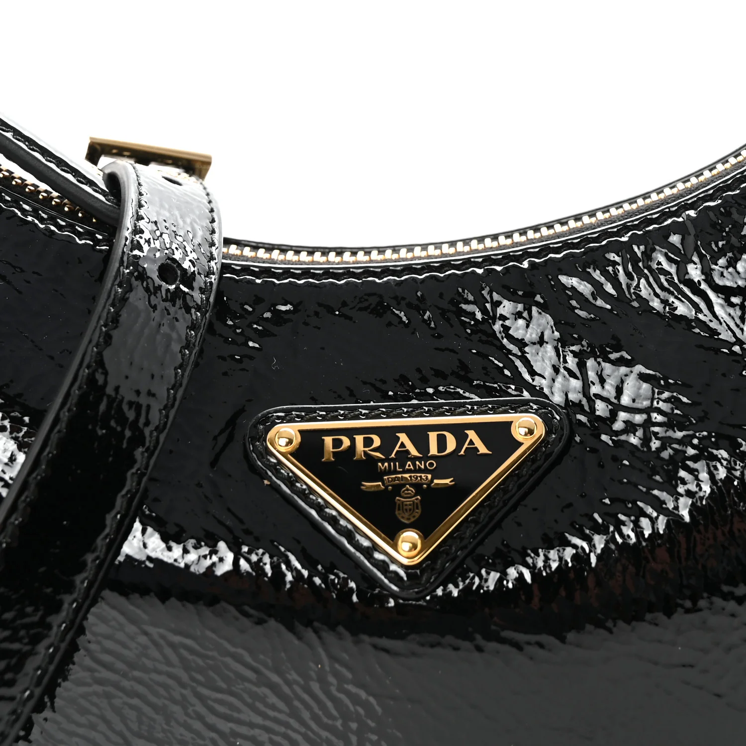 Patent Naplak Arque Shoulder Bag Black - Top Club