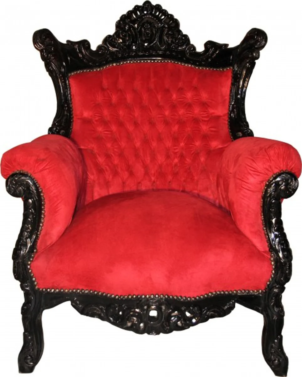 Baroque armchair Al Capone Bordeaux / Black 80 x 90 x H. 128 cm - antique style