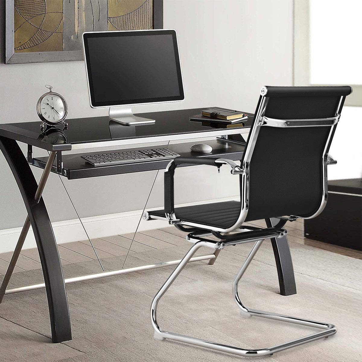 BEFOUNDLOVELY Office Reception Chairs- Guest Chairs, Conference Chair with Arm, Anti-Slip Foot Pads
