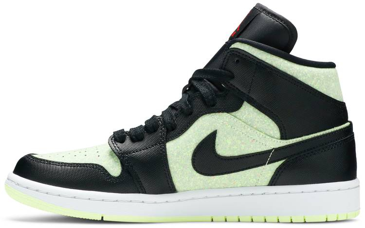 Wmns Air Jordan 1 Mid SE  Black Barely Volt  CV5276-003 - Sneaker Replica Workshop