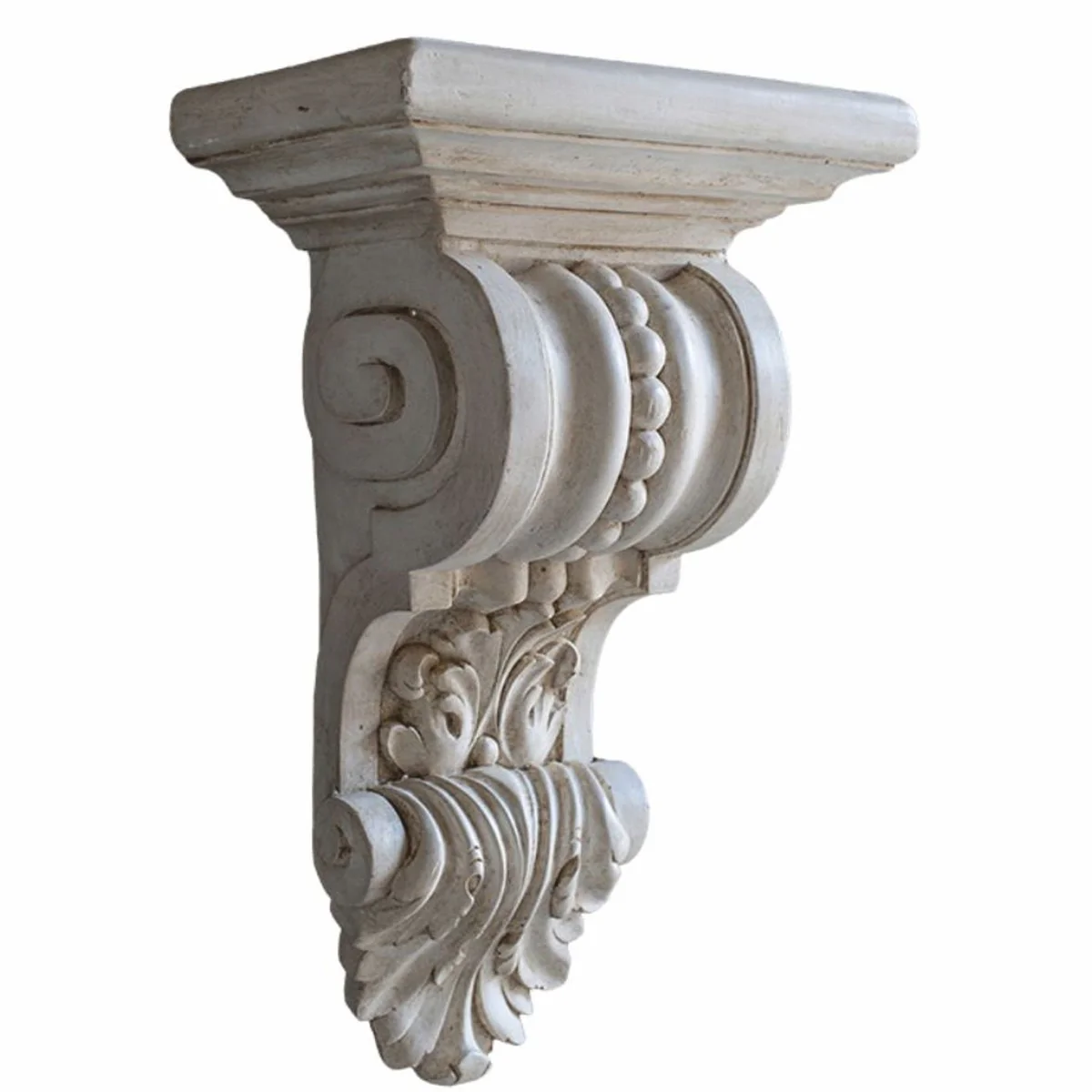 Luxury Baroque wall console antique white H. 50 cm - Made in Italy