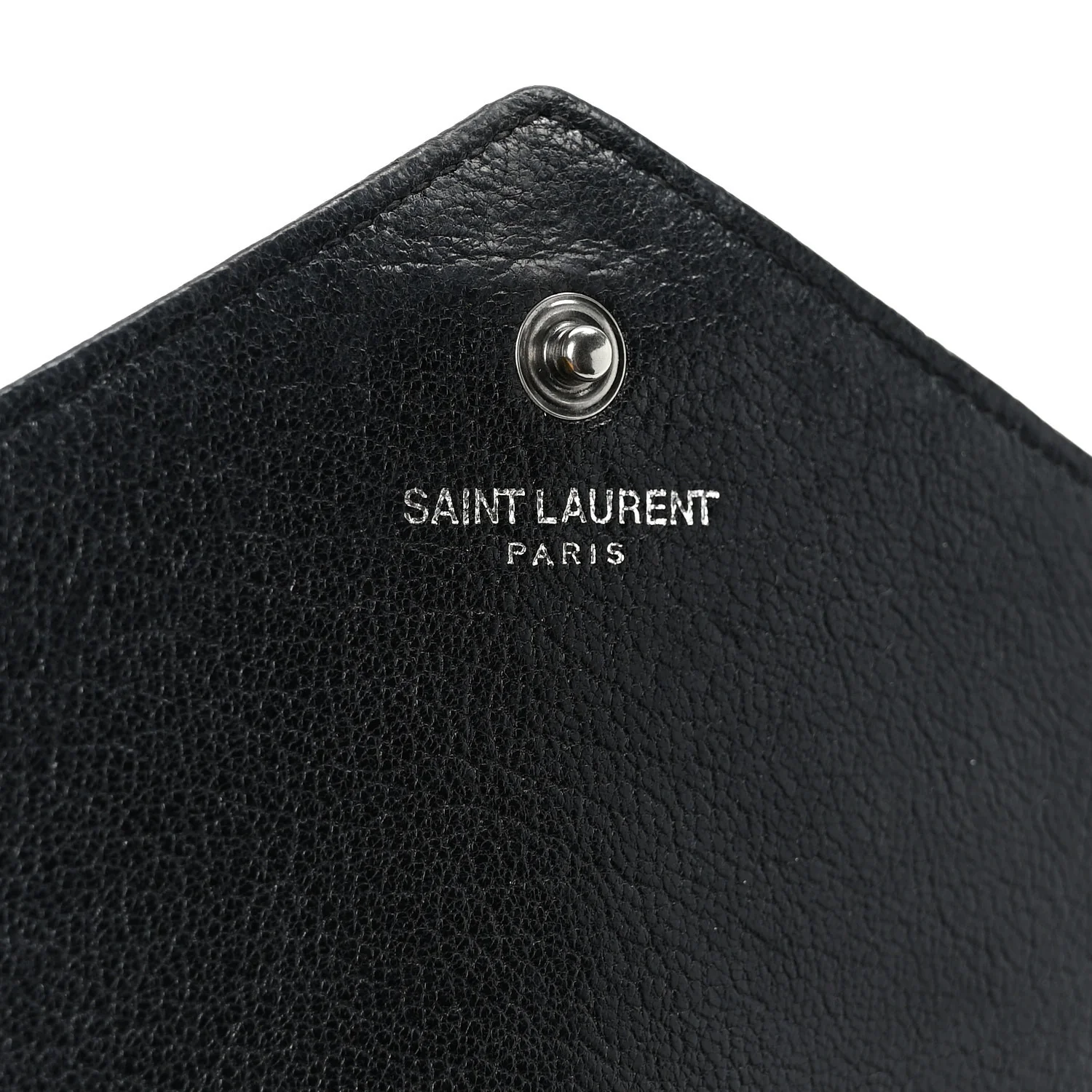 Sheepskin Tri-Quilt Monogram Envelope Chain Wallet Black - Top Club