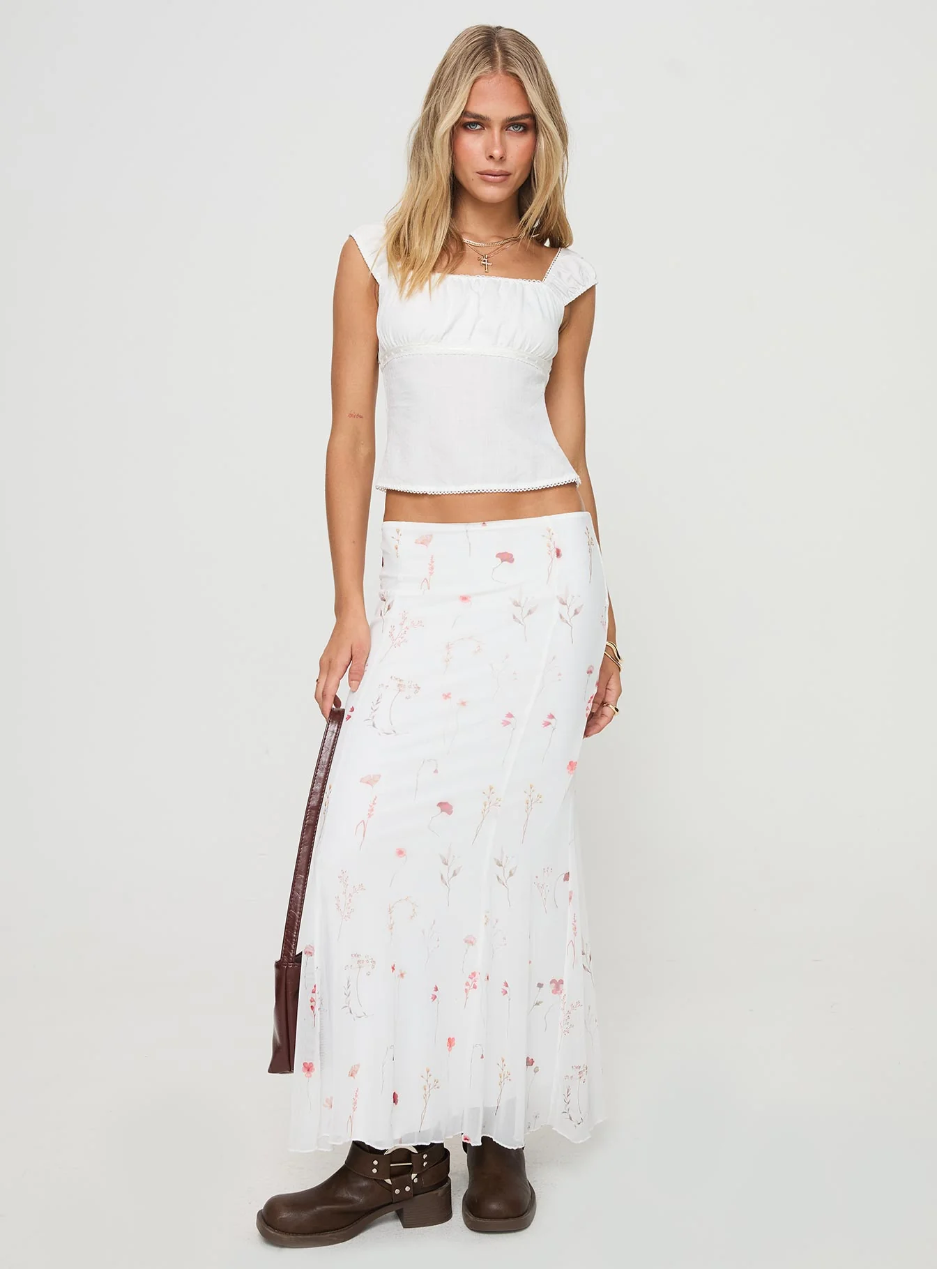 Breezewood Maxi Skirt White